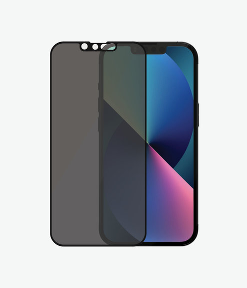 PanzerGlass - Kaljeno Staklo Case Friendly Privacy AB za iPhone 13, 13 Pro, 14 i 16e, crna