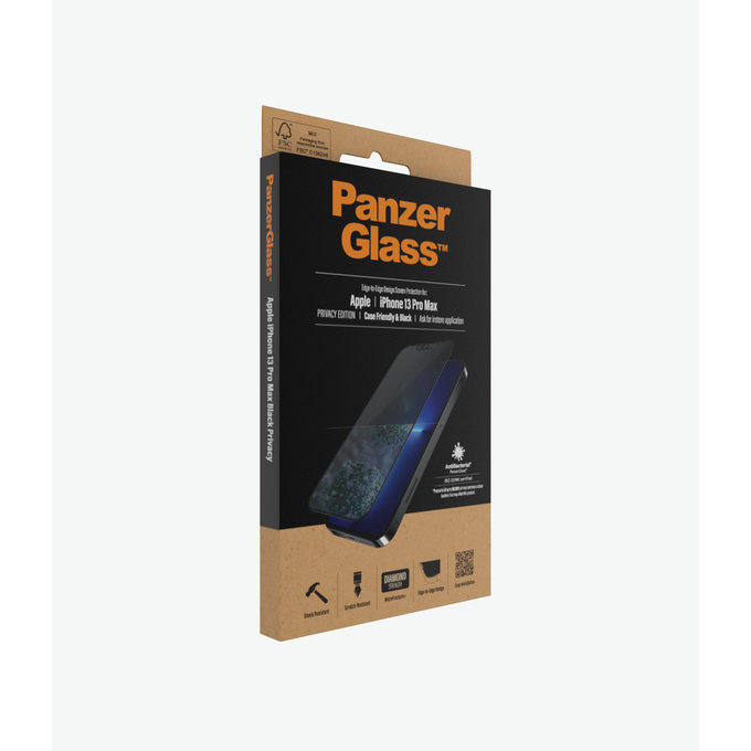 PanzerGlass - Tempered Glass Case Friendly Privacy AB za iPhone 13 Pro Max & 14 Plus, crna