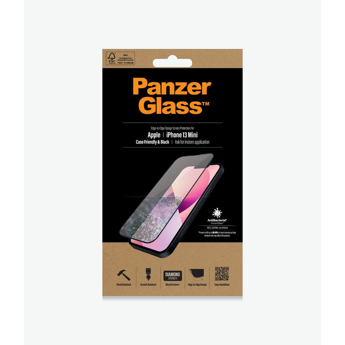 PanzerGlass - Tempered Glass Case Friendly AB za iPhone 13 mini, crna