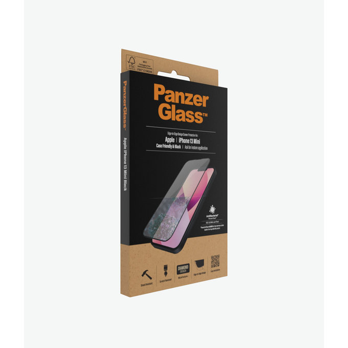 PanzerGlass - Tempered Glass Case Friendly AB za iPhone 13 mini, crna