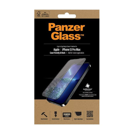 PanzerGlass - Tempered Glass Case Friendly AB za iPhone 13 Pro Max & 14 Plus, crna