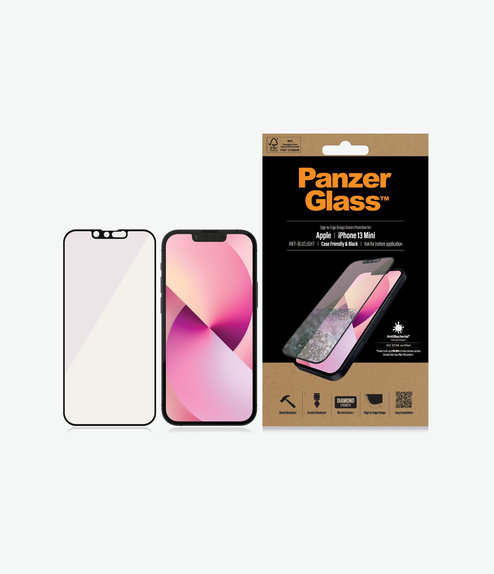 PanzerGlass - Tempered Glass Case Friendly Anti-Bluelight AB za iPhone 13 mini, crna
