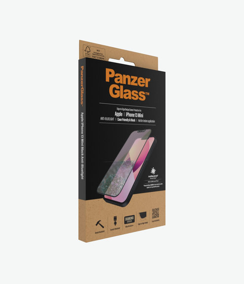 PanzerGlass - Tempered Glass Case Friendly Anti-Bluelight AB za iPhone 13 mini, crna