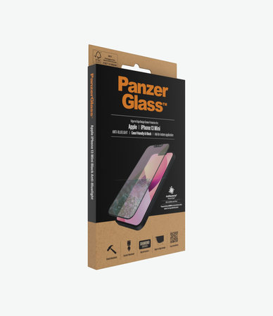 PanzerGlass - Tempered Glass Case Friendly Anti-Bluelight AB za iPhone 13 mini, crna
