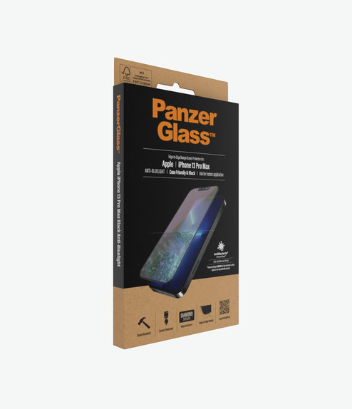 PanzerGlass - Tempered Glass Case Friendly Anti-Bluelight AB za iPhone 13 Pro Max & 14 Plus, crna