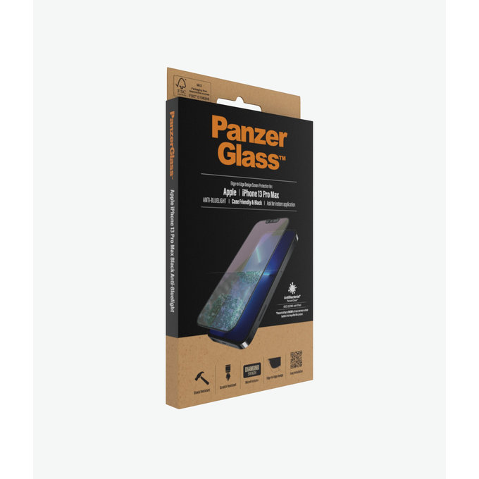 PanzerGlass - Tempered Glass Case Friendly Anti-Bluelight AB za iPhone 13 Pro Max & 14 Plus, crna