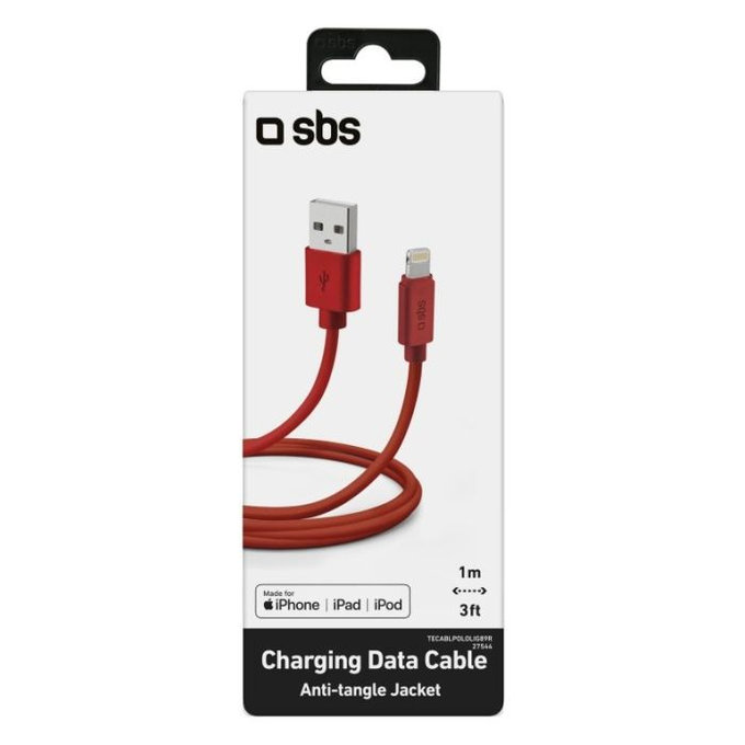 SBS - Lightning / USB kabel (1m), crveni