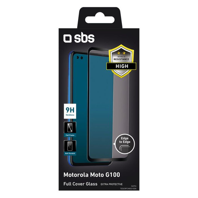 SBS - Tempered Glass Full Cover za Motorola Moto G100, crna