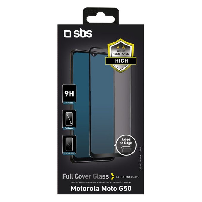 SBS - Tempered Glass Full Cover za Motorola G50 5G, G50, E7, crna