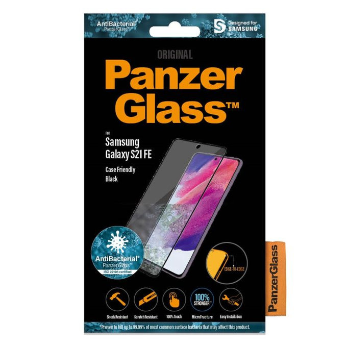 PanzerGlass - Tempered Glass Case Friendly AB za Samsung Galaxy S21 FE, crna