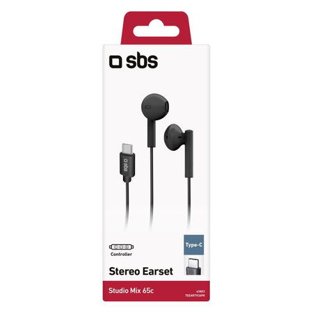 SBS - Stereo slušalice Studio Mix 65c, USB-C konektor, crne