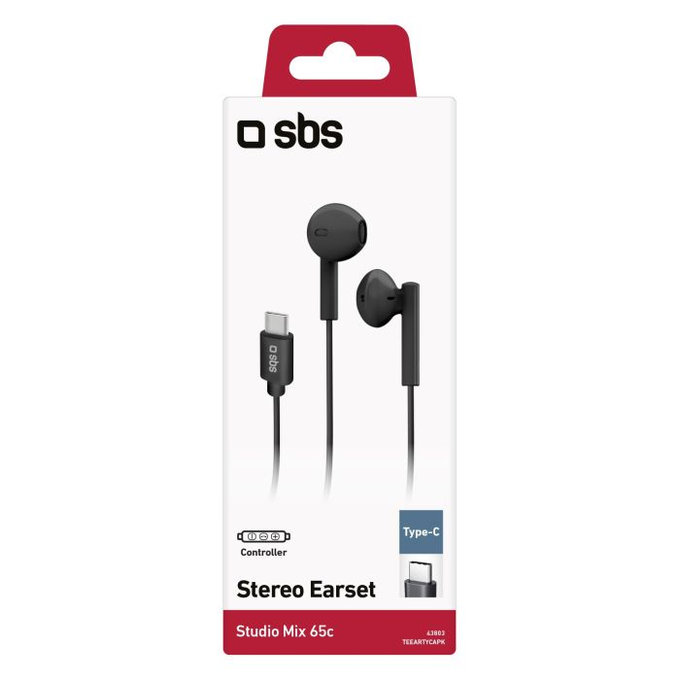 SBS - Stereo slušalice Studio Mix 65c, USB-C konektor, crne
