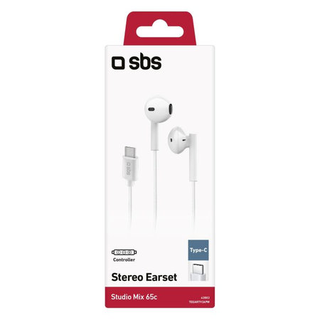 SBS - Slušalice Studio Mix 65c sa mikrofonom, USB-C, bijele