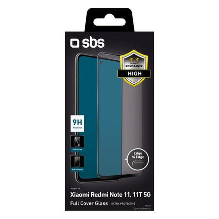 SBS - Tempered Glass Full Cover za Xiaomi Redmi Note 11, Note 11T 5G, crna