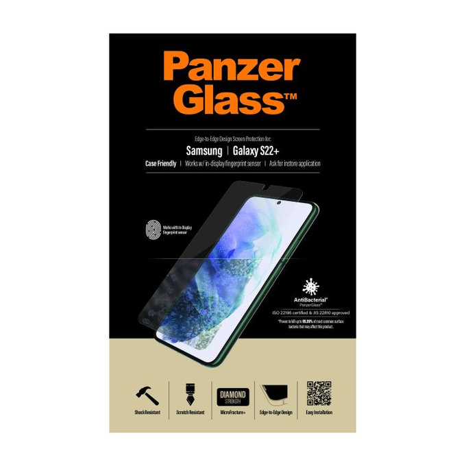 PanzerGlass - Tempered Glass Case Friendly AB za Samsung Galaxy S22+, prozirno