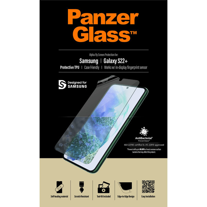 PanzerGlass - Tempered Glass Case Friendly AB TPU za Samsung Galaxy S22+, prozirno