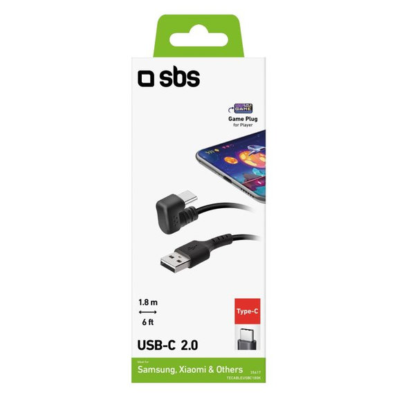 SBS - USB-C / USB kabel (1,8 m), crni