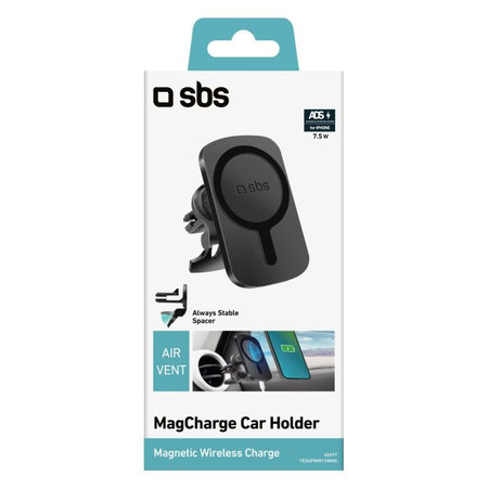 SBS - MagCharge auto držač za MagSafe punjenje u ventilacijski otvor, crni