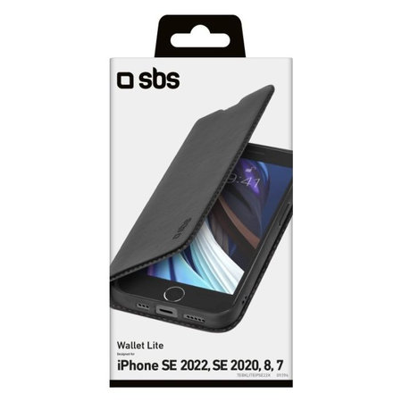SBS - Maska Book Wallet Lite za iPhone 7, 8, SE 2020 i SE 2022, crna