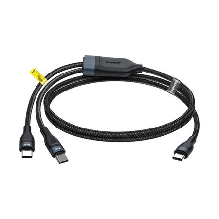 Baseus - USB-C / 2x USB-C kabel (1,5 m), crni