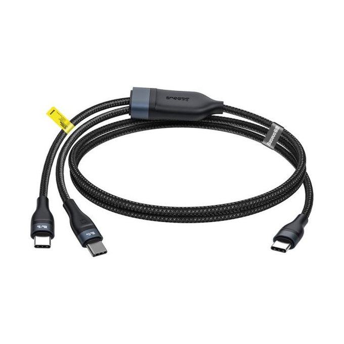 Baseus - USB-C / 2x USB-C kabel (1,5 m), crni
