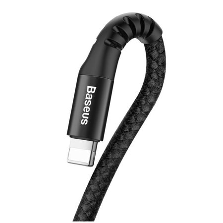 Baseus - Lightning / USB kabel (1m), opruga, crna