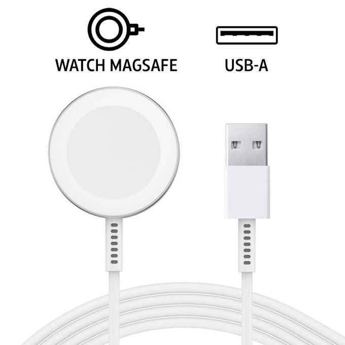 Magnetic charging kabel for Apple Watch, USB-A, 1 m, plastika, bulk