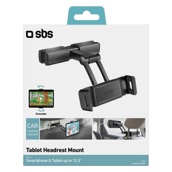 SBS - Držač za naslon za glavu za pametni telefon i tablet do 12,3", crni