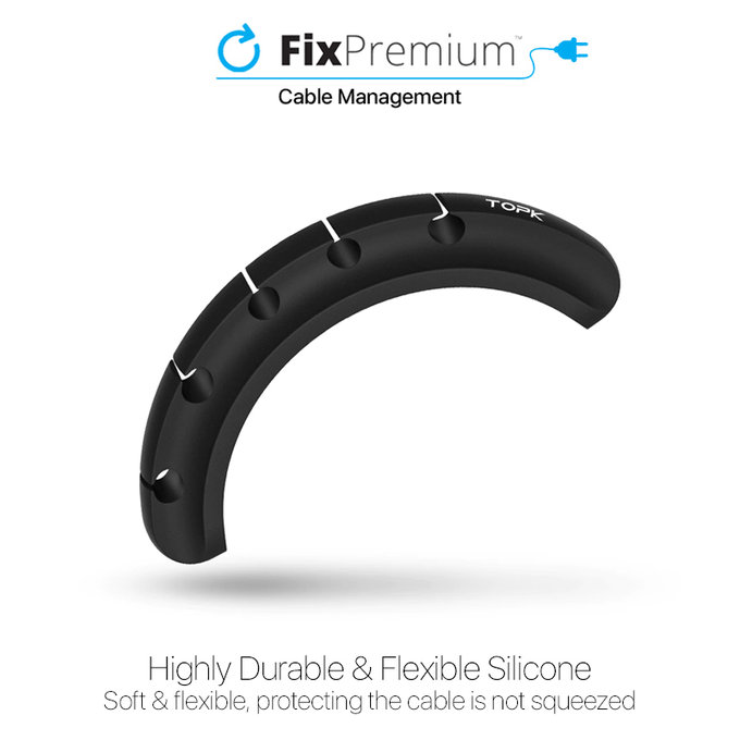 TOPK - Organizator kabela - Držač za 7 kabela, crni