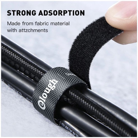 Elough - Organizator kabela - Traka za kabele (0,5 m), crna