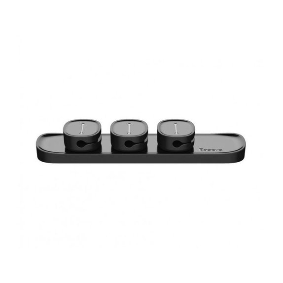 Baseus - Cable Organizer - Držač za 3 kabela, crni