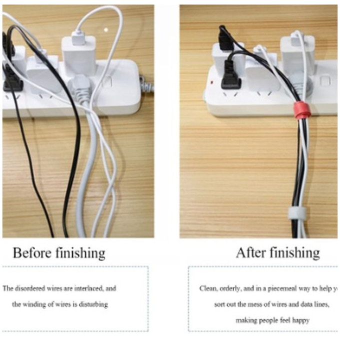 FixPremium - Organizator kabela - Vezice za kabele - Set od 10 komada, crni