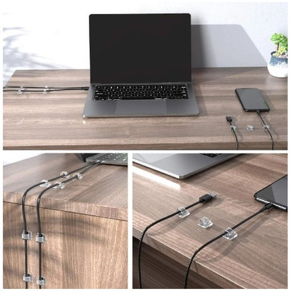 FixPremium - Organizator kabela - Stezaljke - Set od 5 komada, prozirni
