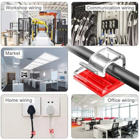 FixPremium - Organizator kabela - Stezaljke - Set od 5 komada, prozirni