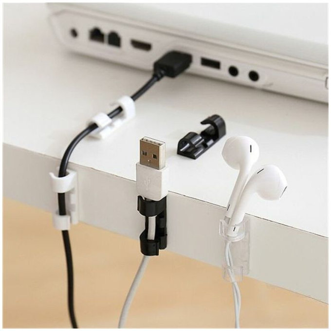 FixPremium - Organizator kabela - Stezaljke - Set od 10 komada, crni