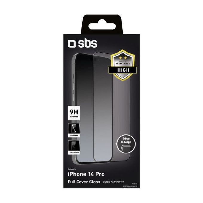 SBS - Tempered Glass Full Cover za iPhone 14 Pro, crna