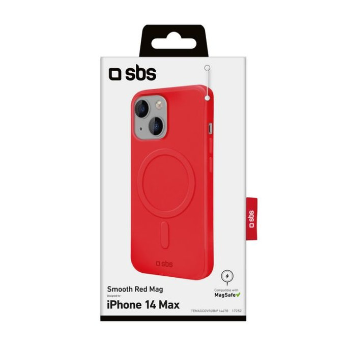SBS - Maska Smooth Mag s MagSafe za iPhone 14 Plus, crvena
