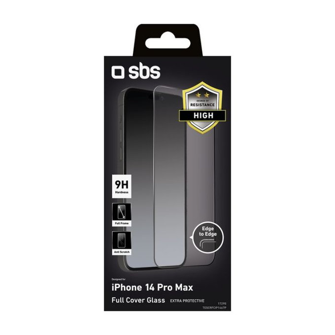 SBS - Tempered Glass Full Cover za iPhone 14 Pro Max, crna