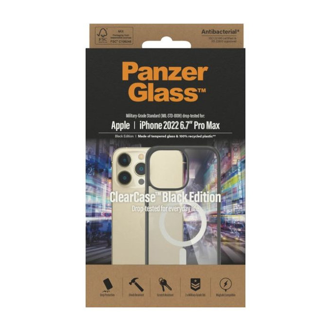 PanzerGlass - Maska ClearCase sa MagSafe za iPhone 14 Pro Max, crna