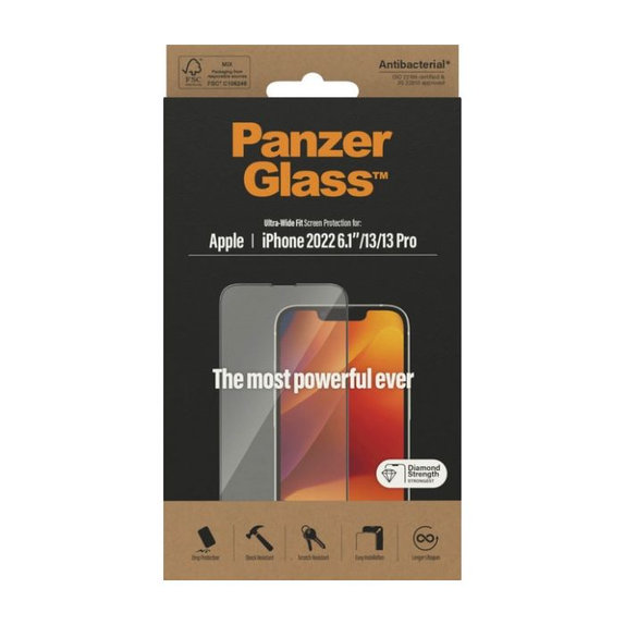 PanzerGlass - Kaljeno Staklo UWF AB za iPhone 13, 13 Pro, 14, 16e