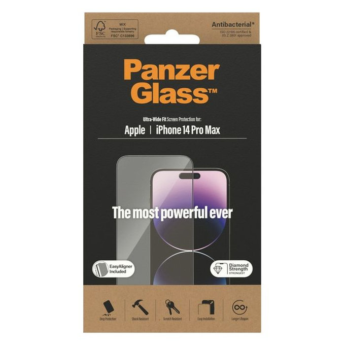 PanzerGlass - Kaljeno Staklo UWF s aplikatorom za iPhone 14 Pro Max, crno