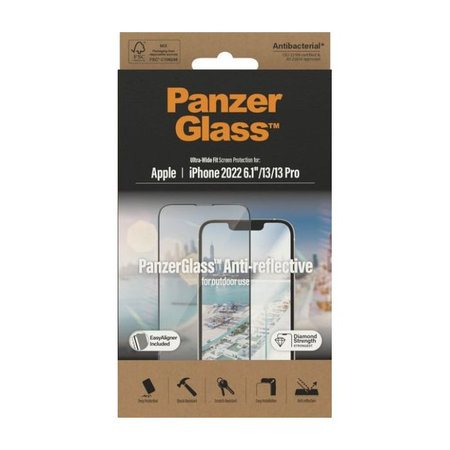PanzerGlass - Kaljeno Staklo UWF antirefleksno AB za iPhone 13, 13 Pro, 14 i 16e