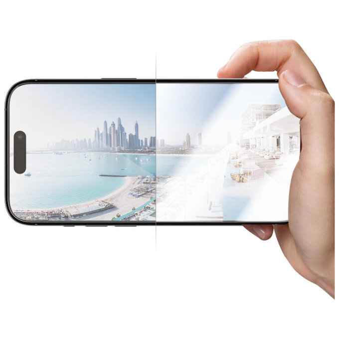 Kaljeno staklo UWF Anti-Reflective AB s aplikatorom za iPhone 14 Pro, Crna, PanzerGlass
