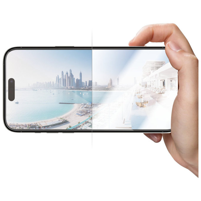 Kaljeno staklo UWF Anti-Reflective AB s aplikatorom za iPhone 14 Pro Max, Crna, PanzerGlass