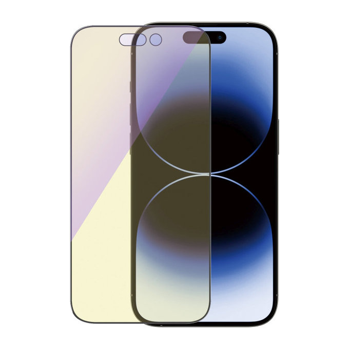 Kaljeno staklo UWF Anti-Bluelight AB s aplikatorom za iPhone 14 Pro, Crna, PanzerGlass