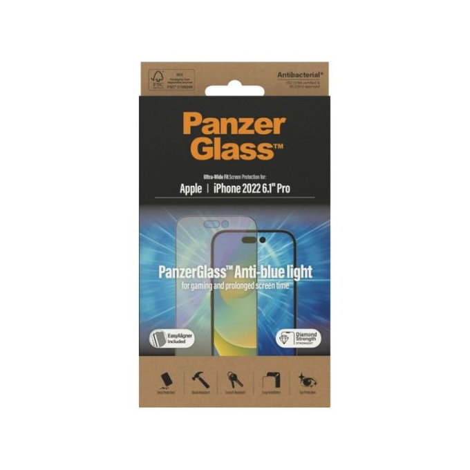 PanzerGlass - Tempered Glass UWF Anti-Bluelight AB za iPhone 14 Pro