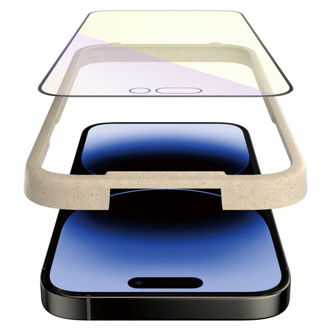 Kaljeno staklo UWF Anti-Bluelight AB s aplikatorom za iPhone 14 Pro, Crna, PanzerGlass