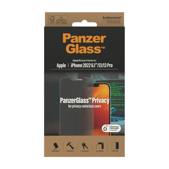 PanzerGlass - Kaljeno Staklo Privacy AB za iPhone 13, 13 Pro, 14 i 16e