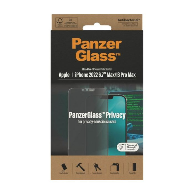 PanzerGlass - Tempered Glass UWF Privacy AB za iPhone 13 Pro Max & 14 Plus
