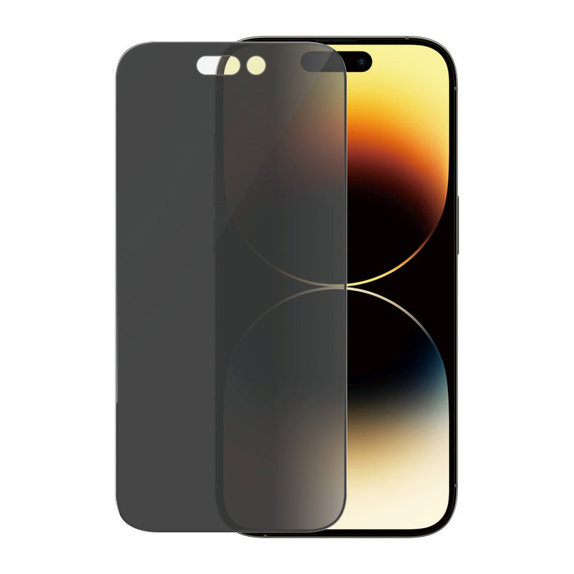 Kaljeno staklo UWF Privacy AB s aplikatorom za iPhone 14 Pro, Crna, PanzerGlass